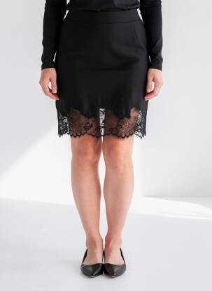 Jupe courte taille élastique noir PEACE N'LOVE femme