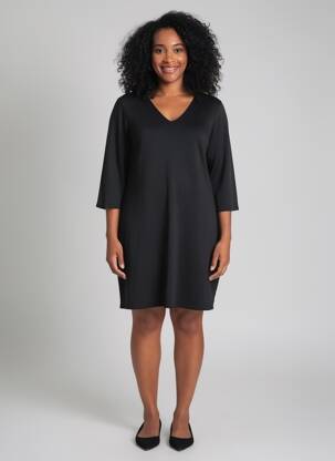 Robe courte manches 3/4 manches 3/4 noir LE SINGE DE JULIE femme