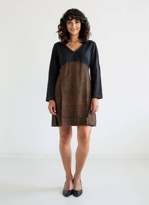 Robe courte manches longues manches longues noir BAMBOO'S femme