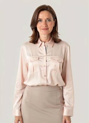 Chemisier coupe fluide manches longues rose THOMAS RABE femme