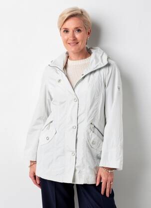 Imperméable manches longues sans capuche gris BARBARA LEBEK femme