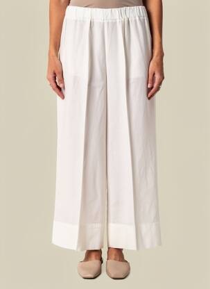 Pantalon large fermeture zip latéral taille normale blanc MARIA BELLENTANI femme