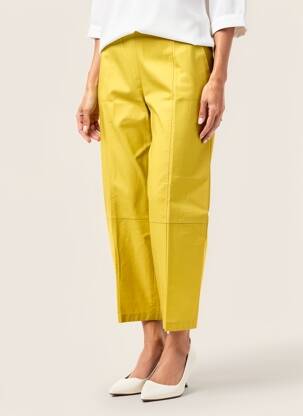 Pantalon 7/8 taille haute taille haute vert MARIA BELLENTANI femme