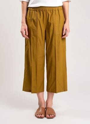 Pantalon 7/8 tissage popeline taille normale marron MARIA BELLENTANI femme