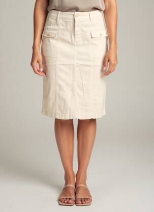 Jupe mi-longue taille normale beige GARDEUR femme
