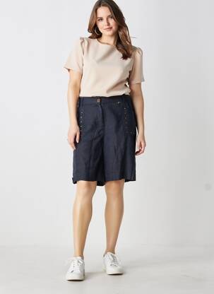 Bermuda taille élastique taille normale bleu LE BOUDOIR D'EDOUARD femme
