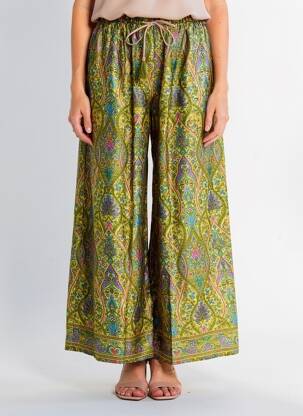 Pantalon large coupe fluide vert SINOE BY BAMBOO'S femme