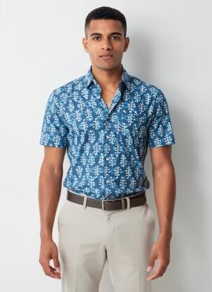 Chemise manches courtes poches bleu SINOE BY BAMBOO'S homme
