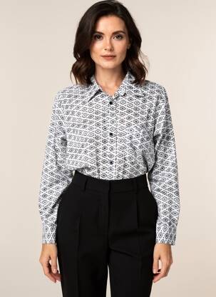 Chemisier coupe cintrée manches longues noir BAMBOO'S femme