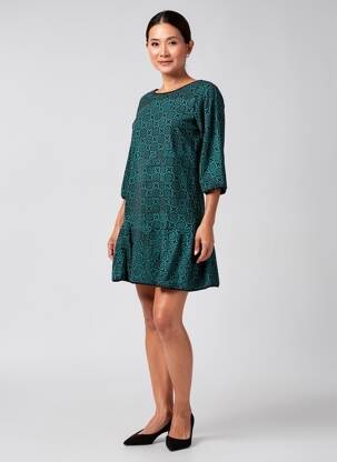 Robe courte manches 3/4 manches 3/4 noir BAMBOO'S femme