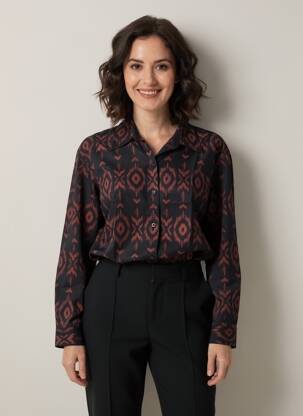 Chemisier coupe cintrée manches longues noir SINOE BY BAMBOO'S femme