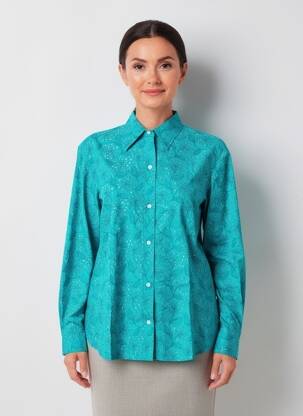 Chemisier imprimé fleurs manches longues vert SINOE BY BAMBOO'S femme