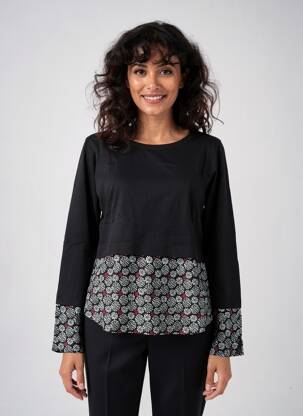 T-shirt manches longues manches longues noir BAMBOO'S femme