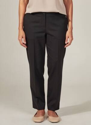 Pantalon chino fermeture zippée sous rabat avec crochet taille normale noir BY MALENE BIRGER femme