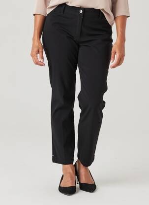 Pantalon droit stretch taille haute noir JULIE GUERLANDE femme