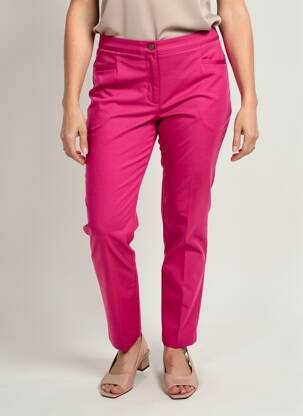Pantalon chino tissage popeline taille normale rose JULIE GUERLANDE femme