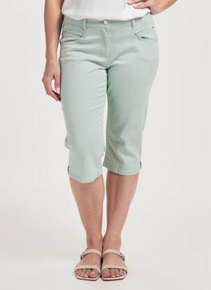 Corsaire tissage denim taille normale vert JULIE GUERLANDE femme