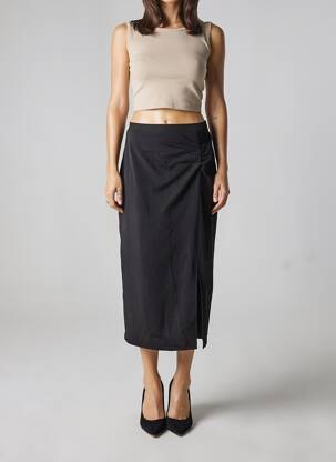 Jupe longue fermeture zippée au dos noir K-DESIGN femme