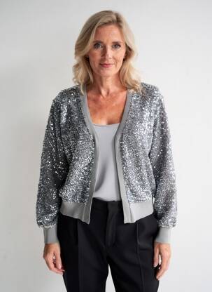 Gilet manches longues coupe cintrée gris YEST femme
