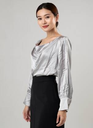 Top manches longues manches longues argent SURKANA femme