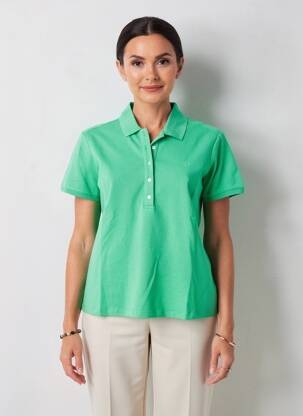Polo coupe droite manches courtes vert K-DESIGN femme