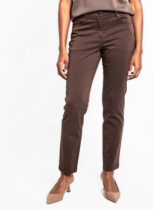 Pantalon slim stretch taille normale marron STARLING femme