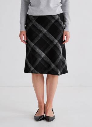 Jupe mi-longue taille à pinces noir GARDEUR femme