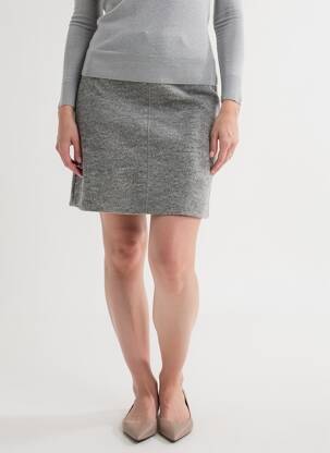 Jupe courte coupe droite gris OUI femme