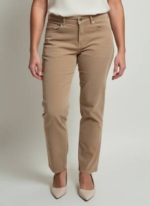 Pantalon slim stretch taille normale marron STARK femme