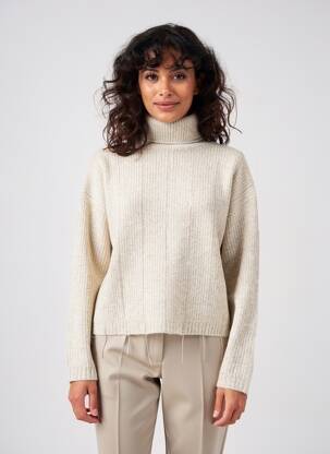 Pull coupe droite manches longues beige OUI femme