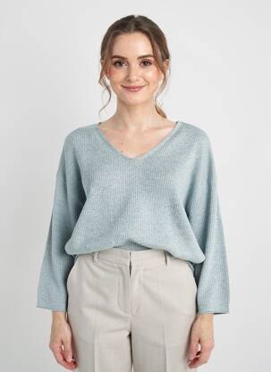 Pull coupe droite manches longues bleu BETTY BARCLAY femme