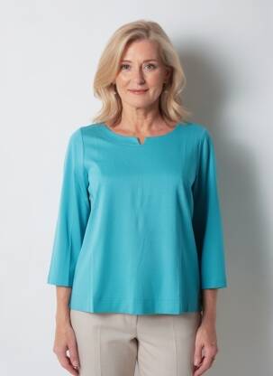 T-shirt manches 3/4 manches 3/4 bleu SOMMERMANN femme