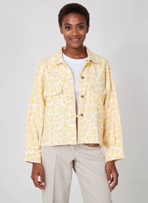 Veste casual poignets boutonnés avec fente jaune OTTANTOTTO femme