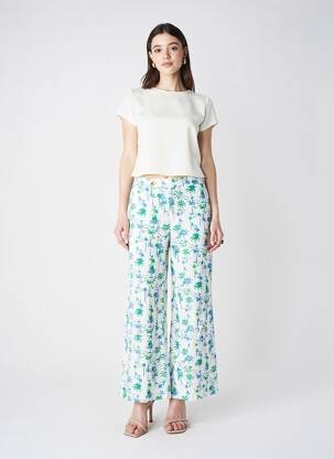 Pantalon large fermeture zippée sous rabat boutonné taille normale vert TIFFOSI femme