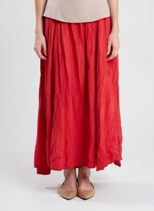 Jupe longue coupe évasée rouge NEW COLLECTION femme