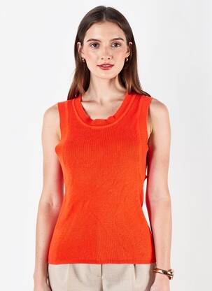 Pull stretch sans manche orange TIFFOSI femme