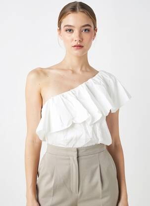 Top manches courtes manches courtes blanc LA PETITE FRANCAISE femme