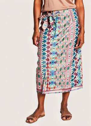 Jupe mi-longue fermeture zip latéral rose MOLLY BRACKEN femme