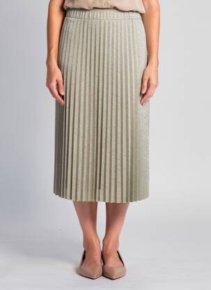 Jupe mi-longue coupe droite marron clair MOLLY BRACKEN femme