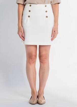 Jupe courte coupe droite blanc MORGAN femme