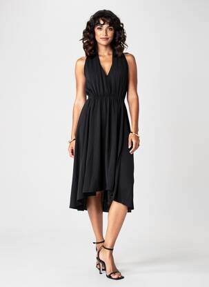 Robe mi-longue sans manche sans manche noir MOLLY BRACKEN femme