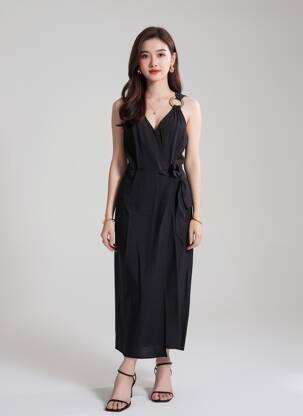 Robe longue sans manche sans manche noir SALSA femme
