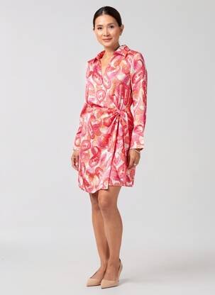 Robe courte manches longues manches longues rose MORGAN femme