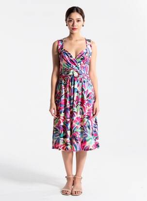 Robe mi-longue sans manche sans manche rose MORGAN femme