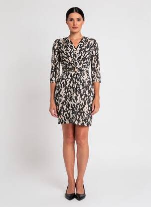 Robe courte manches longues manches longues noir MORGAN femme