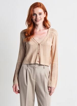 Gilet manches longues stretch beige TIFFOSI femme