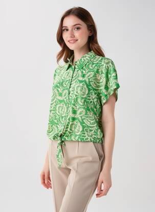 Chemisier manches courtes manches courtes vert DEELUXE femme