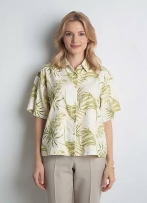 Chemisier manches courtes manches courtes vert TIFFOSI femme
