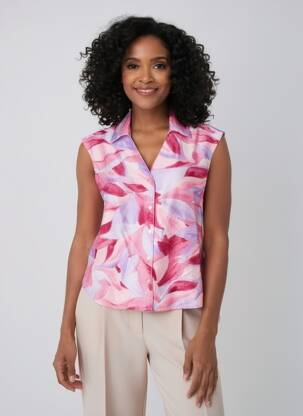 Top imprimé fantaisie manches courtes rose MOLLY BRACKEN femme