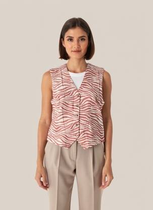 Gilet sans manche coupe cintrée marron B.YOUNG femme